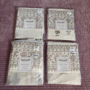 Fortunoff Oriental Fantasy 4 Tab Top Panel Curtains  42”x84” Silk Blend